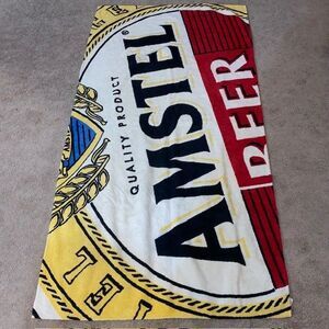 Vintage Amstel Logo Oversized Beach Towel Made in Belgium 67" x 34"